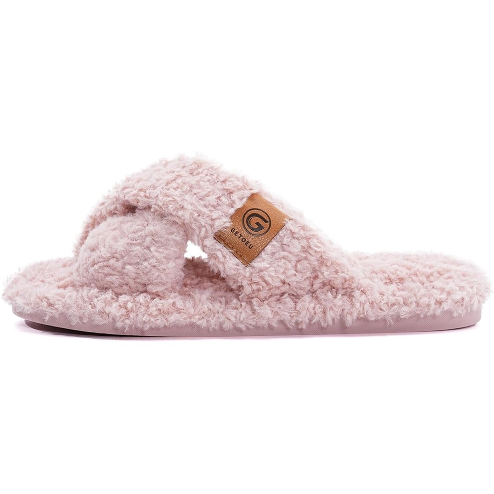 Cozy Pink Fuzzy Slippers - Picture 3 of 5